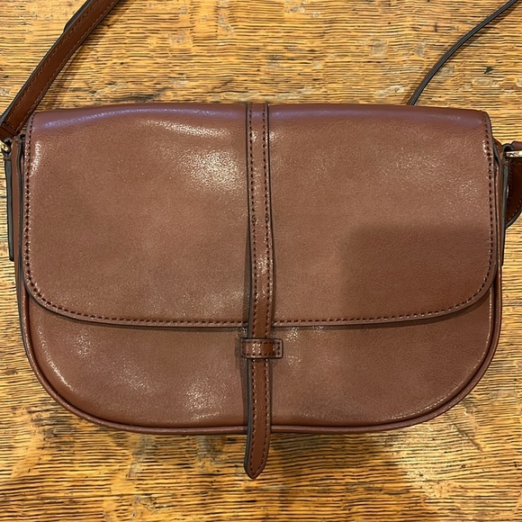 Banana Republic Handbags - Banana Republic Half Moon Crossbody Bag, Chestnut; NWOT